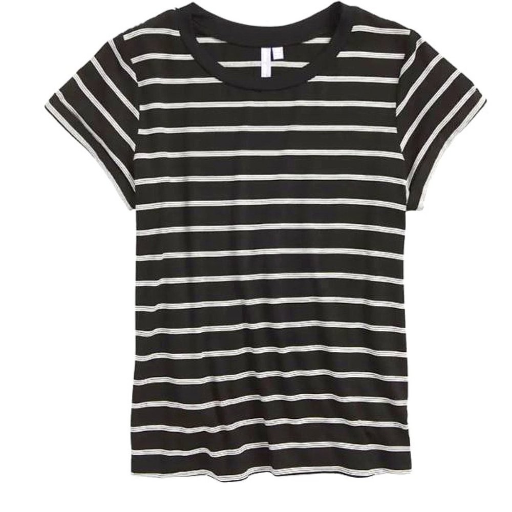 Good Luck Girl (Nordstrom) Black and White Striped Boxy Tee